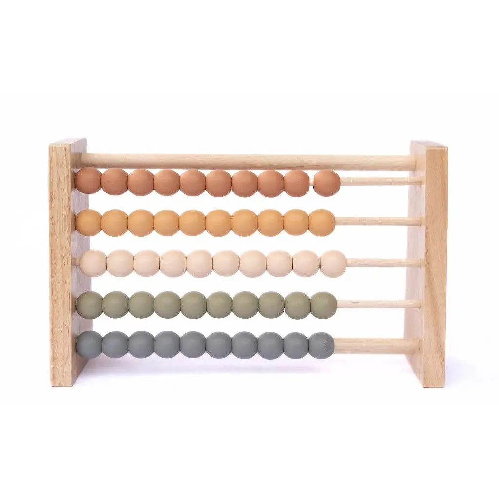 Unisex Brooklyn Neutral Wooden Abacus - BPA-Free Compact Math Learning Toy for 3-4 Years Old Kids, Educational Maths Tool for Early Childhood Development, None