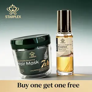 Buy 1 Get 1 Free!STARPLEX Repair Hair Mask*400ML & Morocco Argan Oil Essence*50ML - 78HR Hydration, Frizz Control, Heat Protection, 3-Day Fragrance care shiny