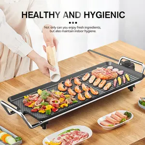 Tanlook Electric Griddle Teppanyaki Grill, 1500W | Non-stick Cooking Surface, 5 Adjustable Temperature Settings, Dishwasher-safe, Smokeless Electric Grill Ideal for Indoor/Outdoor Use, Pancakes, BBQ, Camping & Gatherings