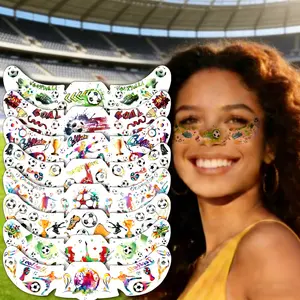 JOYTUTUS Football Face Stickers, Football Tattoo Stickers, Temporary Football Fan Face Stickers for Celebrations
