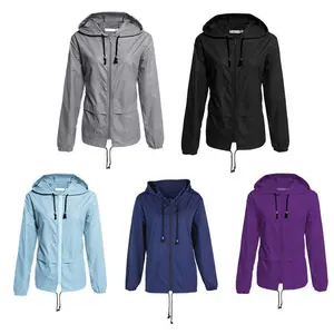 Raincoat Women Lightweight Waterproof Rain Jackets Packable Outdoor Hooded Windbreaker