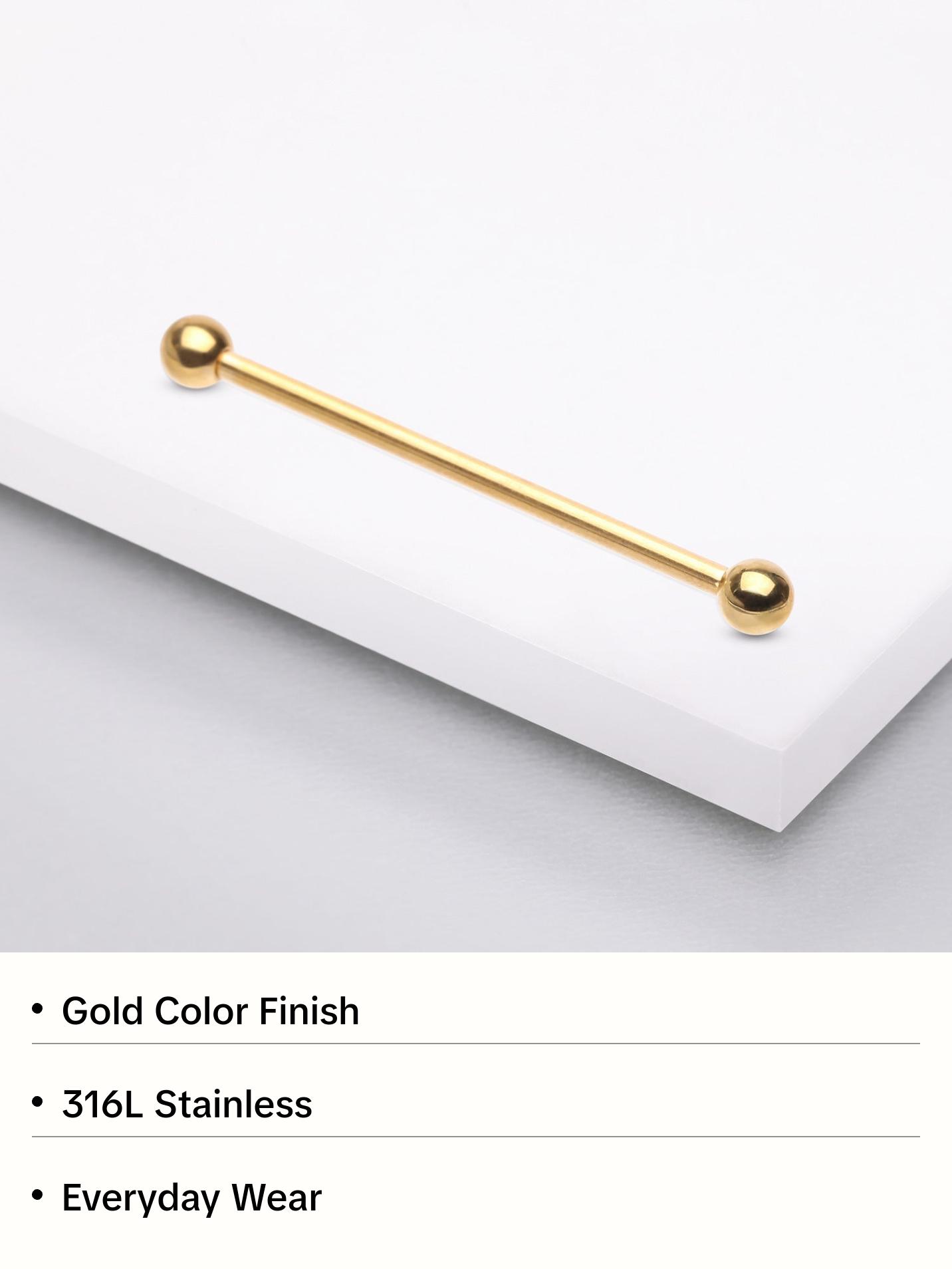 Gold PVD Basic Industrial Barbell