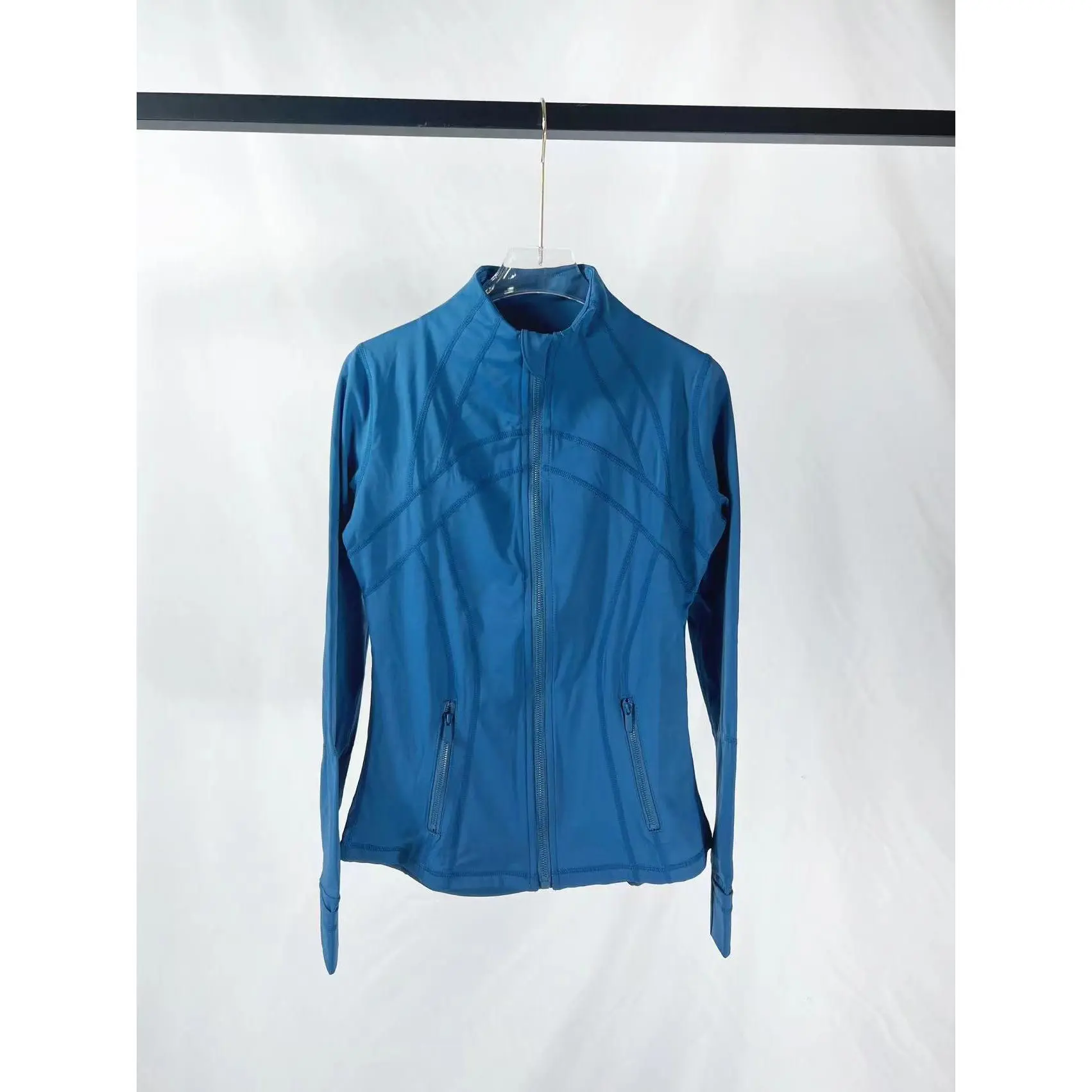 Night sea blue stand up collar jacket