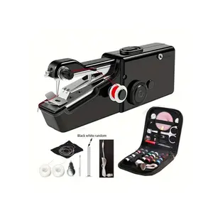 Compact Lightweight Mini Electric Handheld Sewing Machine - Portable for Home Travel DIY, Quick Stitching, Black & White Color Options