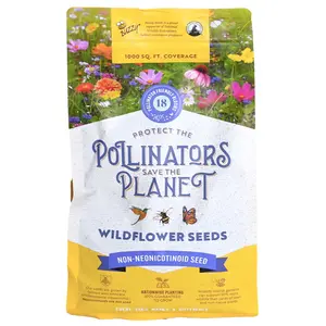 BUZZY Pollinator-Friendly Wildflower Seed Mix - 1.5 oz Pack for Pollinators, Natural Seed Source for Wildlife