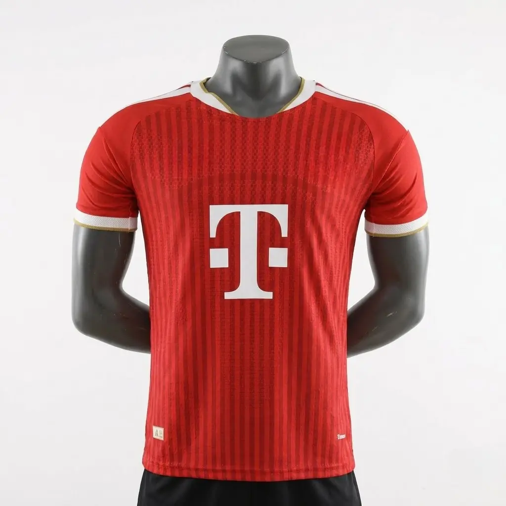 [Full Logo] Unisex 2026/27 Season Red Soccer Jersey – Customizable with Name and Number. Breathable cotton material.