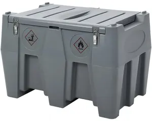 Garvee 128 Gallon Portable Fuel Tank with 12V Electric Pump, 10 GPM Flow Rate, 13.1 ft Hose, Auto Fueling Nozzle, Durable Diesel & Gasoline Transfer Tank for Easy Transportation, Gray