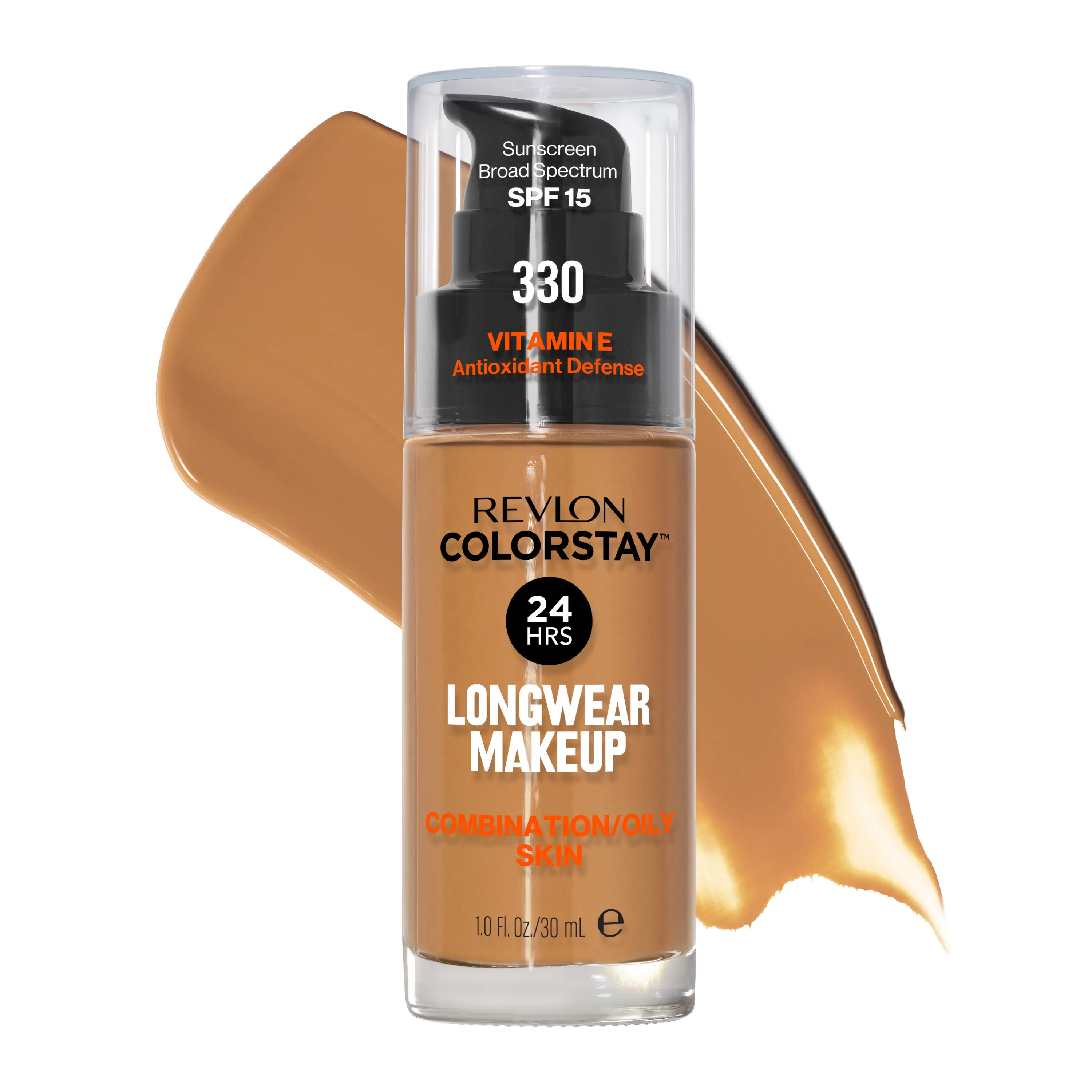 REVLON ColorStay Liquid Foundation - Lightweight Longwear Cosmetic for Combination & Oily Skin, SPF 15, Medium-Full Buildable Coverage, Flawless Matte Finish