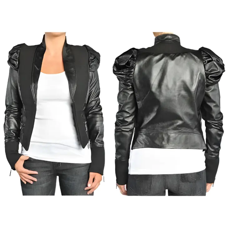 Women's Affliction Micah 11OW434 Fitted 100% Leather Biker Moto Jacket - Year-Round Fashion Tops, Basic Casual Outerwear Coat for Women, Rockstar Aesthetic