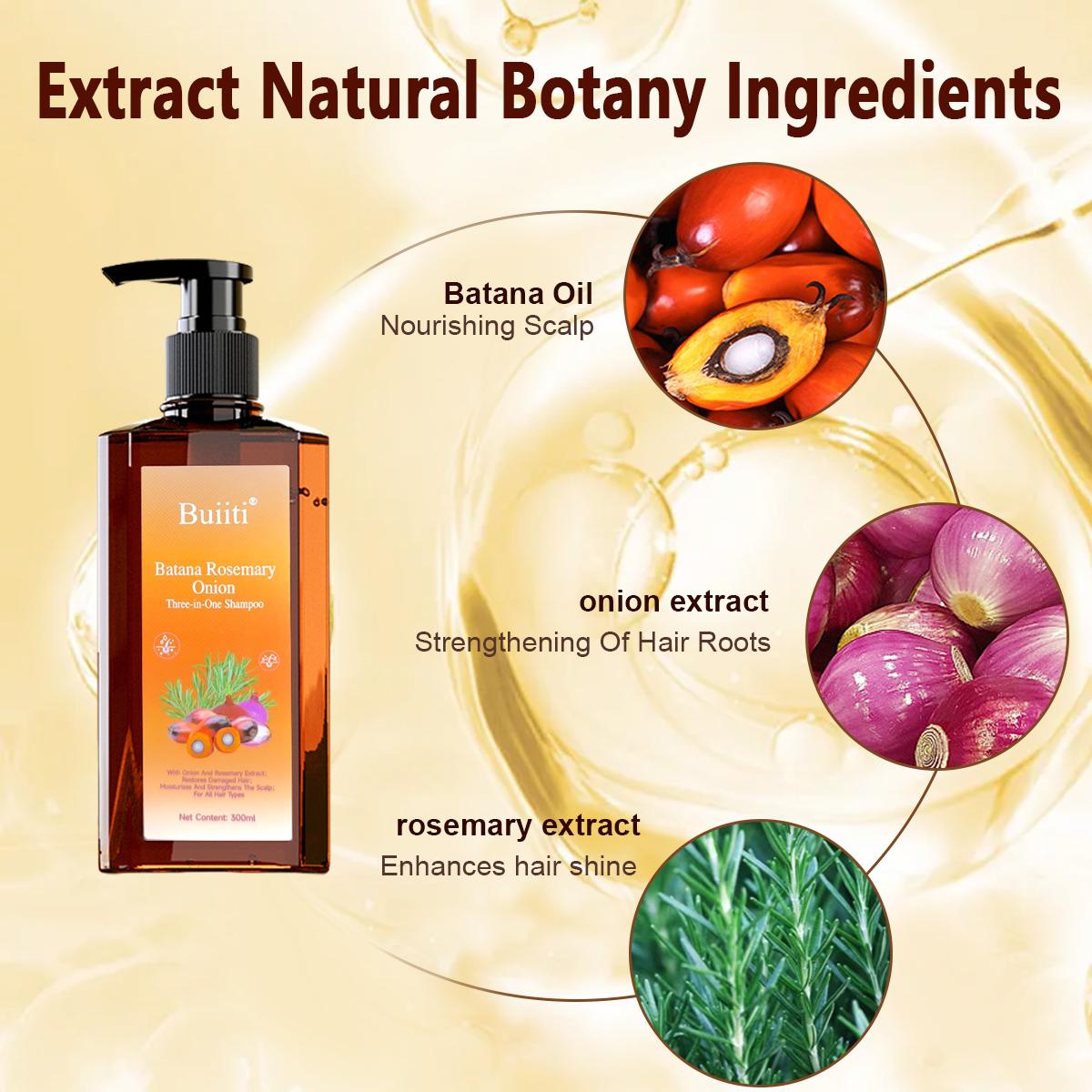 【Buy 1 Get 1 Free】Buiiti Batana Rosemary & Onion 3-in-1 Shampoo – For All Hair Types | Nourishes, Strengthens, and Promotes Natural Hair Growth | Thickening & Comforting Haircare