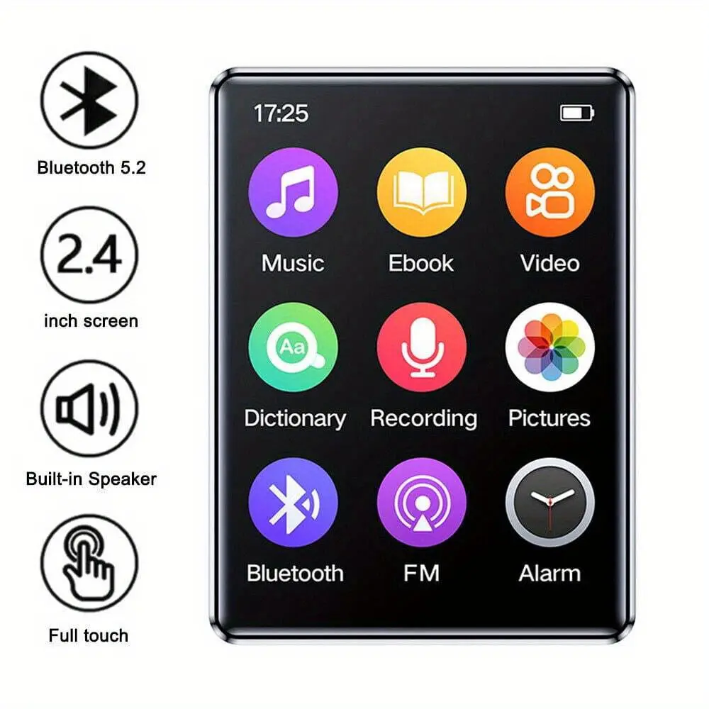 2.4" Touch Screen Mp3 Mp4 Player Sport Edition, Lossless Music Player with Fm Radio & 8gb Memory Card, Portable Digital Media Player with Clear Touch Display, Mini Pocket Audio Device for Sports Running Workout Daily Leisure Entertainment