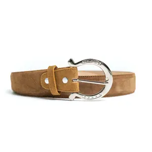 UNISEX  "CITY" Suede Belt  - Silver Buckle