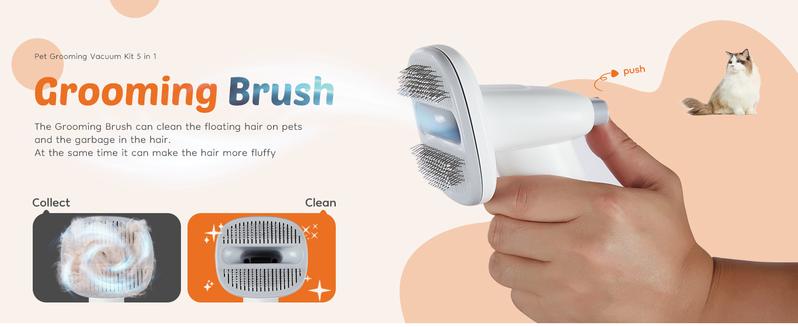 【Deal】Professional Pet Grooming Vacuum Kit with Cordless Low Noise Dog Clippers and 5 Groomer Tools for Cats and Dogs pet grooming