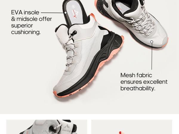 NORTIV 8 Women's Lightweight Hiking Boots Waterproof Trekking for Outdoor Footwear Rubber Outsole Eva Foam Insole Mesh Lining