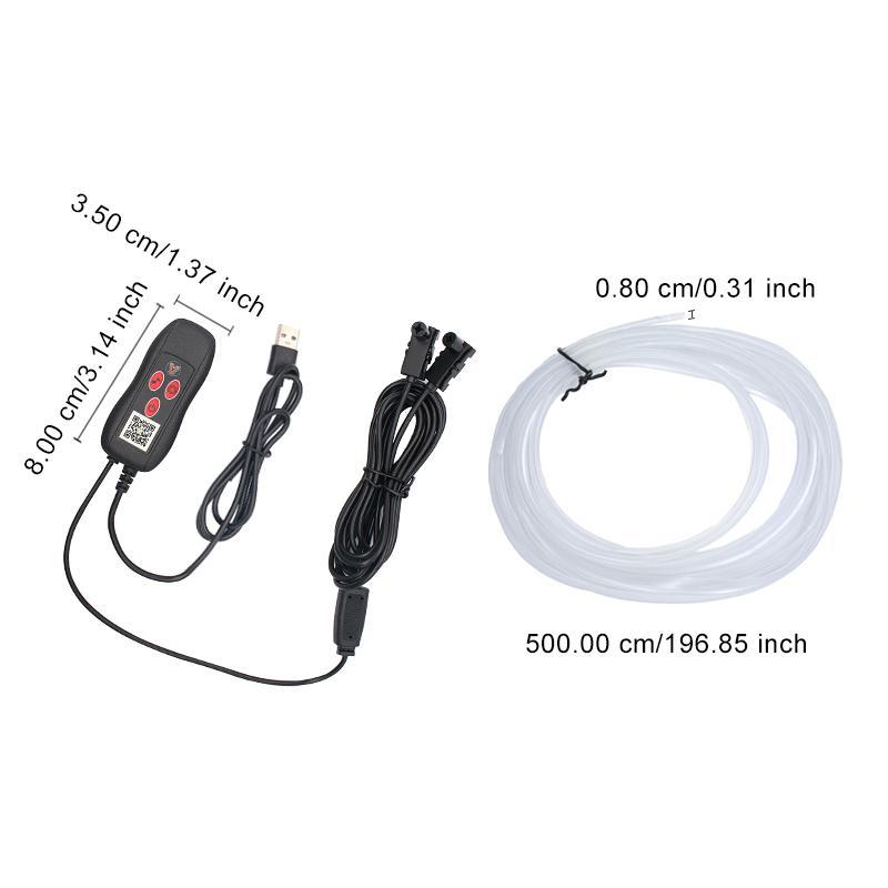 USB Powered Car Interior LED Light, Multiple Color Modes 5M Fiber Ambient Light, Car Interior Decorative Light