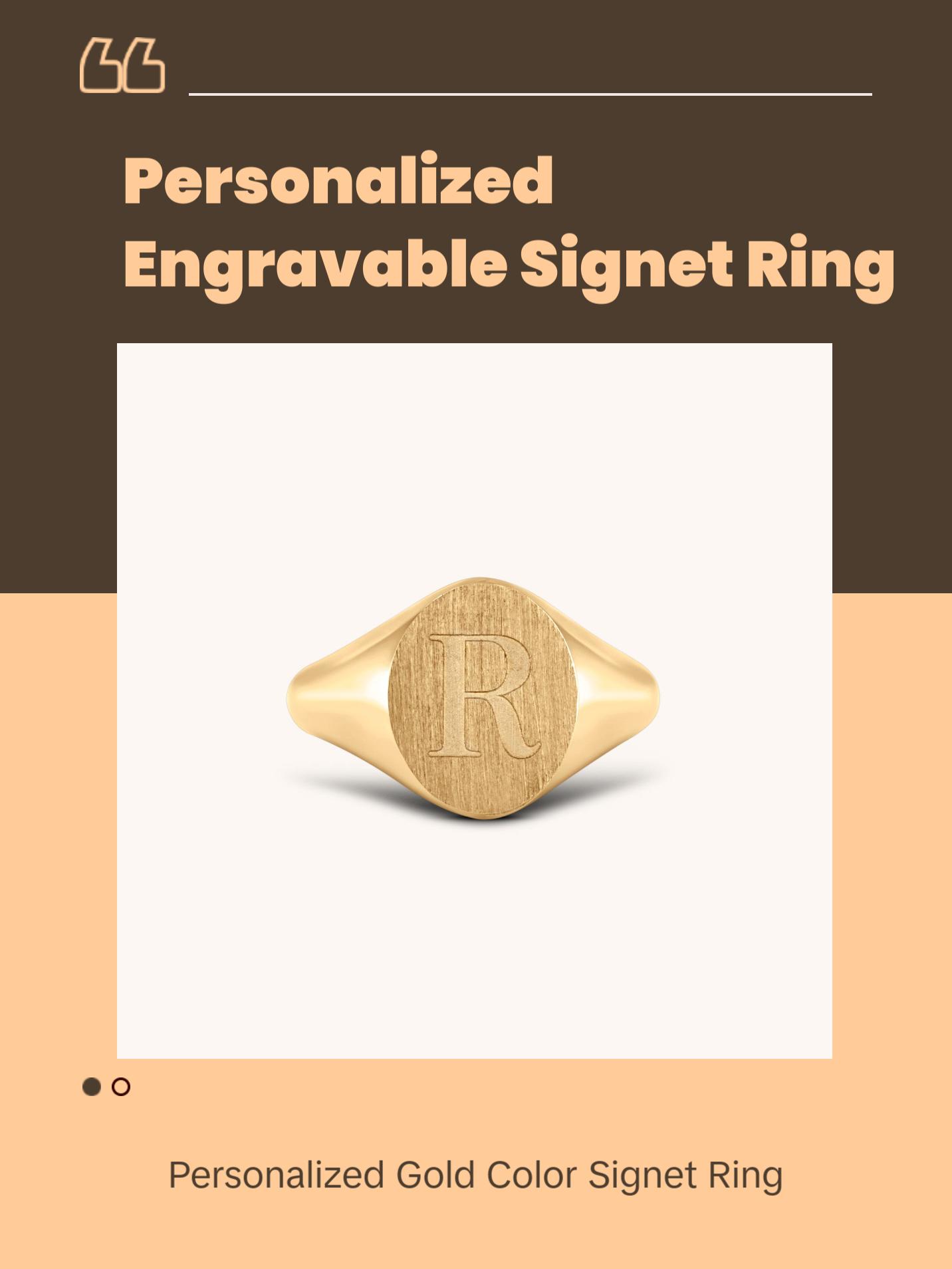 Signature Engravable Signet Ring