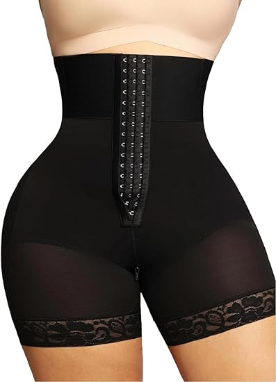 CZXMY Strapless Fajas Colombianas for Women Tummy Control Body Shaper Shorts with Butt Lifter & Zipper Crotch High Waist Lace Trim SpringStatements