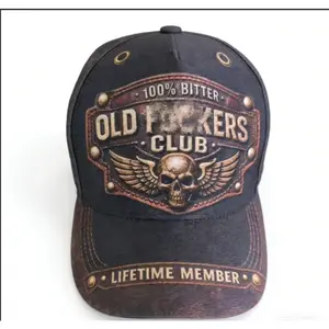 2D Digital printing Old Club Vintage Embroidered Cap, Vintage Distressed Baseball Cap, Unisex Retro Old Club Hat Gift for Men & Women