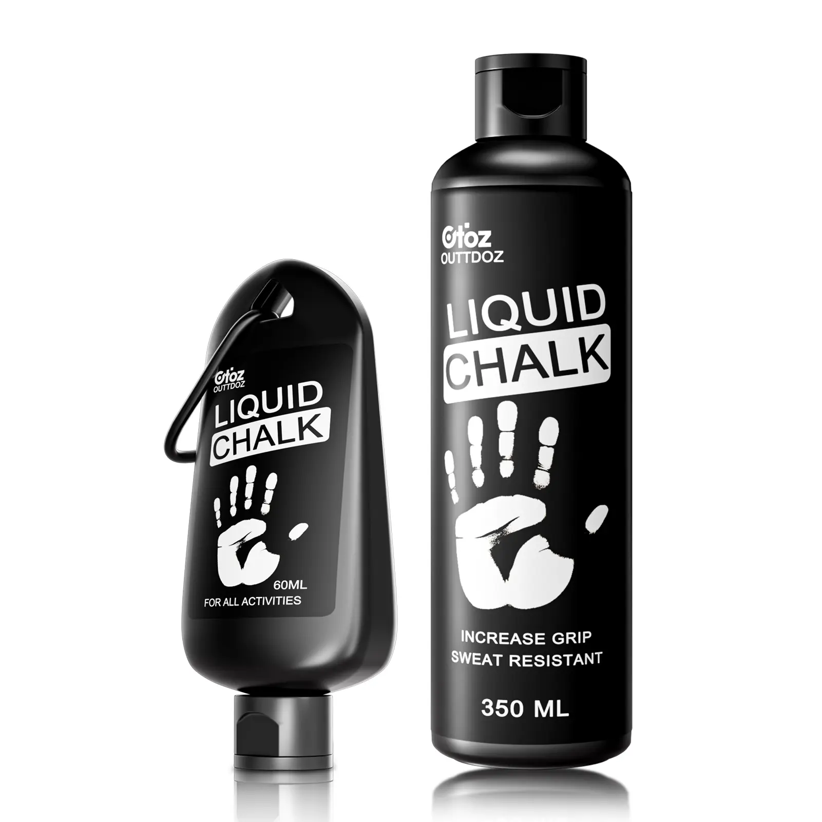OUTTDOZ Liquid Chalk (2 oz/12 oz) - Fast-Drying, Mess-Free, Nonslip Secure Grip, Moisture Resistant Unisex Active Accessory for Gym Weightlifting, Outdoor Rock Climbing, High-Intensity Training, Pole Fitness
