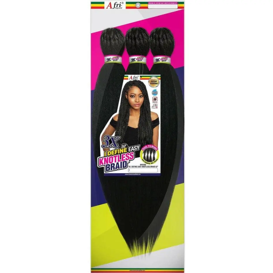 Mane Concept Afri Naptural 3x I Define Easy Knotless Pre-Stretched Braid 52" BRD308