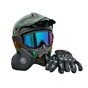 DOT Certified Adult Off-Road Motorcycle Helmet with Goggles, Gloves & Face Mask - Full Face Motocross Dirt Bike Helmet for Men
