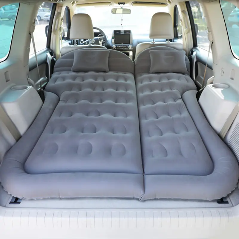 Inflatable SUV Air Mattress Thickened Flocking Inflatable Car Camping Travel Air Mattress with 2 Pillows & Air Pump,Portable Airbed Car Sleeping Bed for SUV|MPV|Minivan,Camping Sleeping Gear,Camping Accessories