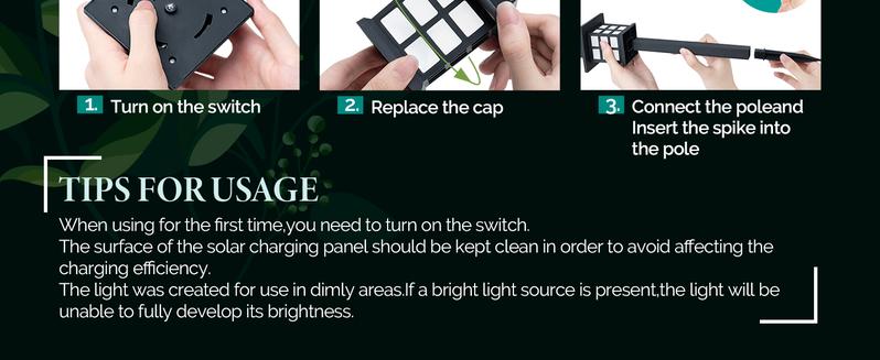 GIGALUMI Solar Garden Lights, Waterproof, Solar Walkway Lights Maintain 10 Hours of Lighting for Your Garden, Landscape, Path, Yard, Patio, Driveway