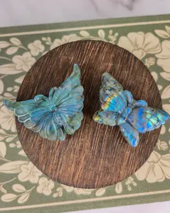 Labradorite Crystal Butterfly | Flashy Lab Butterfly Carving | Crystal Figurine |