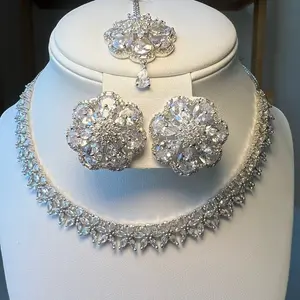 Amruta 5A cubic zirconia set with earrings and maangtika