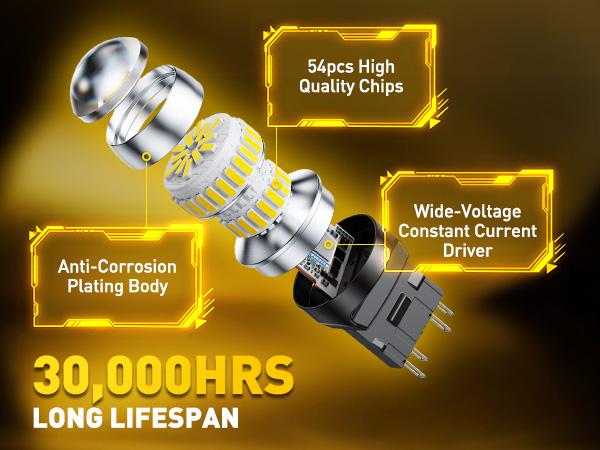 AUXITO Upgraded 7440/7443 3156/3157 1157 1156 LED Bulbs for Reverse Lights Brake Tail Light Bulbs, CANBUS Ready, 3800LM 500% Brighter White/Red/Yellow/Flashing Strobe Red included, for Backup Tail Brake DRL Turn Signal Parking Lights,Pack of 2