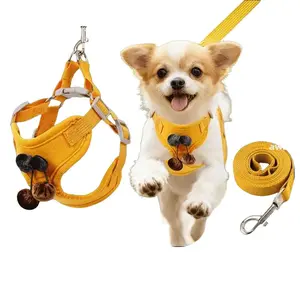 New Contrasting Color Vest-Style Leash for Dogs, Designed to Prevent Escape While Walking Breeds Like Bichon, Pomeranian, And Teddy cats clip