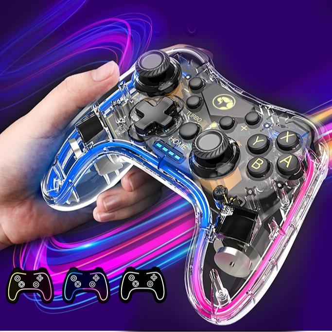 Marvo Game Controller Acrylic RGB Backlit Wired Game Controller Supporting to PC Gaming, Moblie Phone - Boy's Gift for Gamer