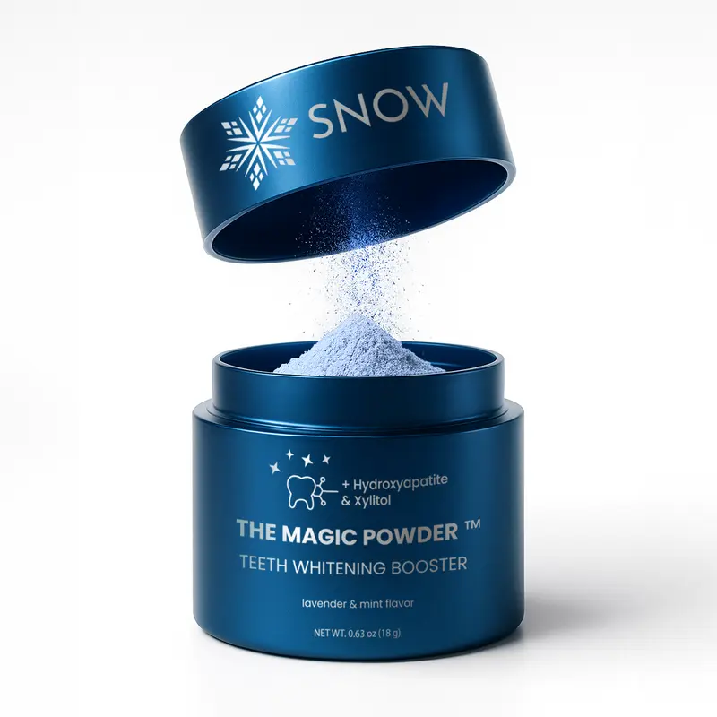 SNOW Teeth Whitening Magic Powder | Adds Whitening Effects to Any Toothpaste | Infused with Calcium Carbonate for White Teeth | Lavender & Mint