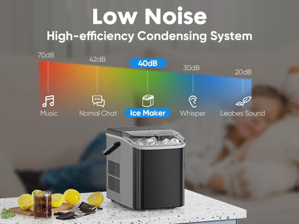 【Deal】Sweet Furniture S-Countertop Ice Maker, Portable Ice Machine Self-Cleaning with Scoop, Basket and Handle, 9 Cubes in 6 Mins, 2 Sizes of Bullet Ice
