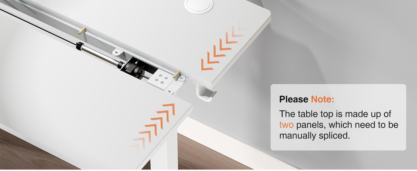 Electric Adjustable Height Standing Desk - 2 Joined Tabletops Ergonomic Sit Stand Workstation for Gaming & Office