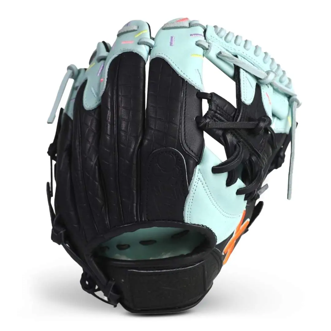 Unisex Handmade Craft Kip Leather Multi-Size Mint Blackout Baseball Glove, Ice Cream Theme Sports & Outdoor Ball Sports Accessory, Baseballequipment, Sprinkle Top, Wool Wrist Strap