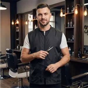 Regale Barber Supply Men's Sleeveless Smock Vest | Professional Hair-Repellent Workwear