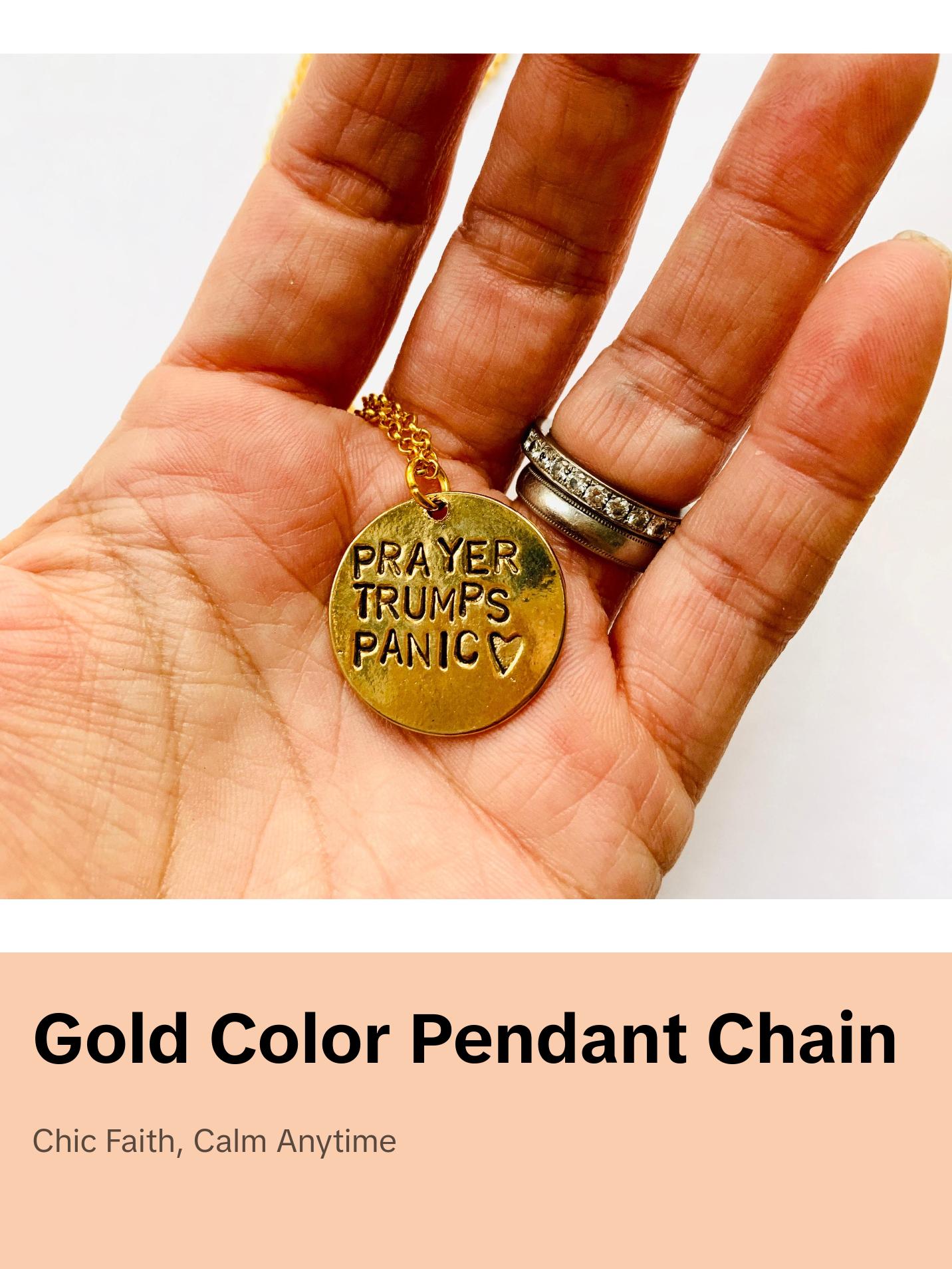 Gold Prayer Trumps Panic Necklace