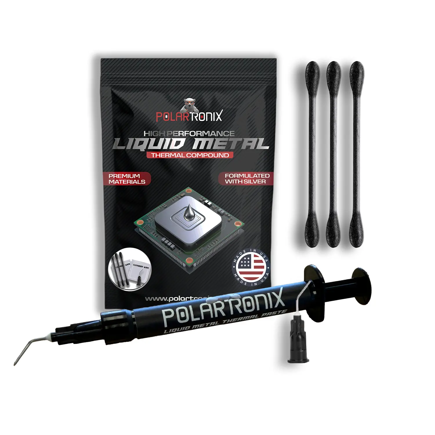 Polartronix Liquid metal thermal paste- 1 Gram Syringe - CPU, GPU, Game Consoles, Laptops, Desktops,