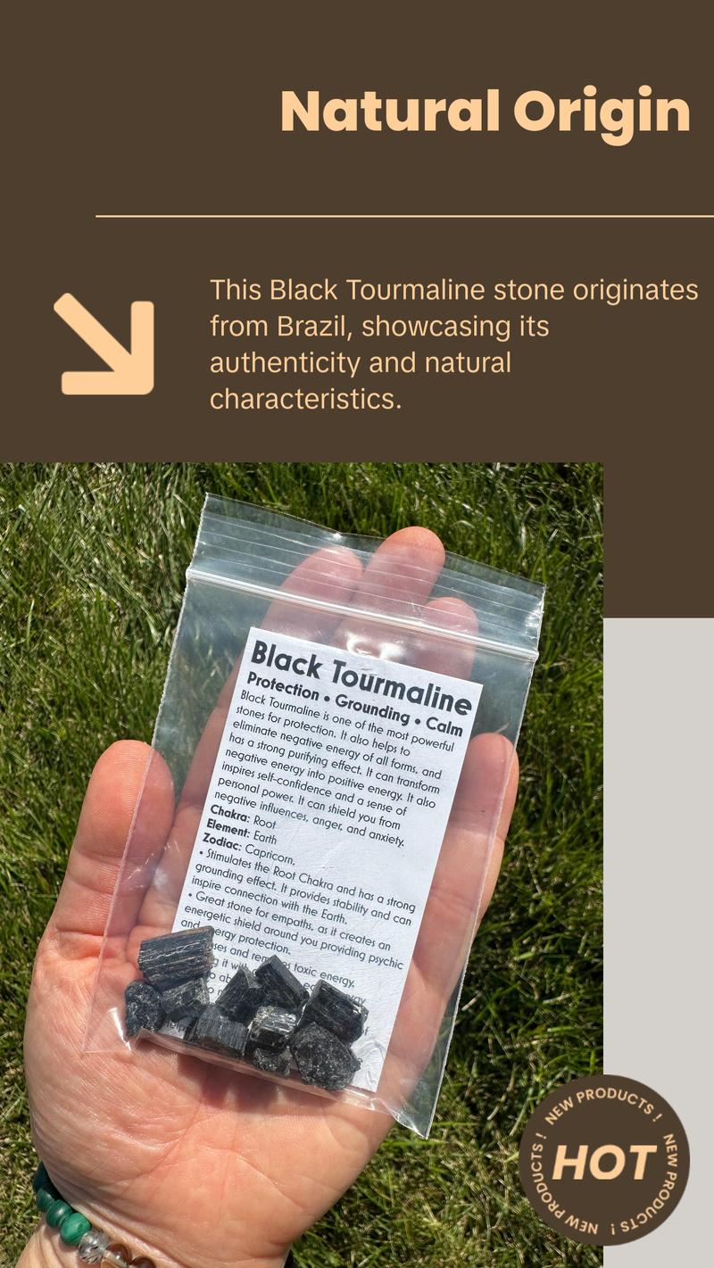 Raw Black Tourmaline Stone - Grade A (Small)
