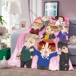H-Hetalia W-World Stars Throw Flannel Fluffy Soft Blanket Warm Skin-Friendly Throw For Sofa Bed Office Nap Winter