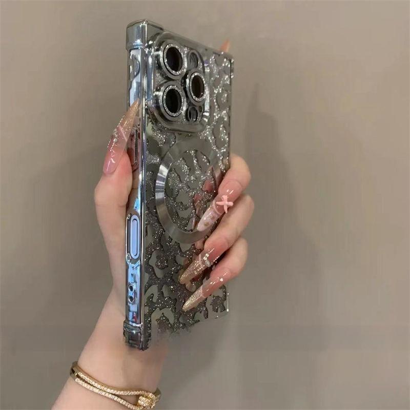 Compatible with for iPhone 17 Pro Max/16 Pro/15 Pro/14/13 Glitter Leopard Print phone case - HN1217-10