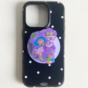 Strawberry Girl MagSafe Phone Holder, Kawaii Phone Stand, Birthday Gift for Her, Handmade Griptok, Book Lover sticky mount Pastel Egg Foldable Wireless Magnetic Flower-Shaped Multi-Functional accessories