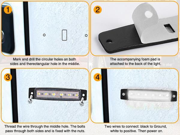 Nilight 10PCS 3.8” 6LED White LED Indicator Light Truck Camper Side Marker Light Marine Boat Stern Light Yacht Kayak Sailboat Trailer Bus RV Clearance Light 12V DC