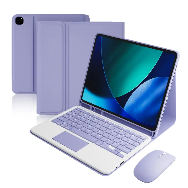 iPad Tablet Electronic Keyboard Case Accessories - Wireless Multifunctional Keyboard, Bluetooth Mouse, Magnetic Folio Cover with Pencil Holder, Detachable Trackpad for iPad 10th/11th Gen (A16) for Work & Business