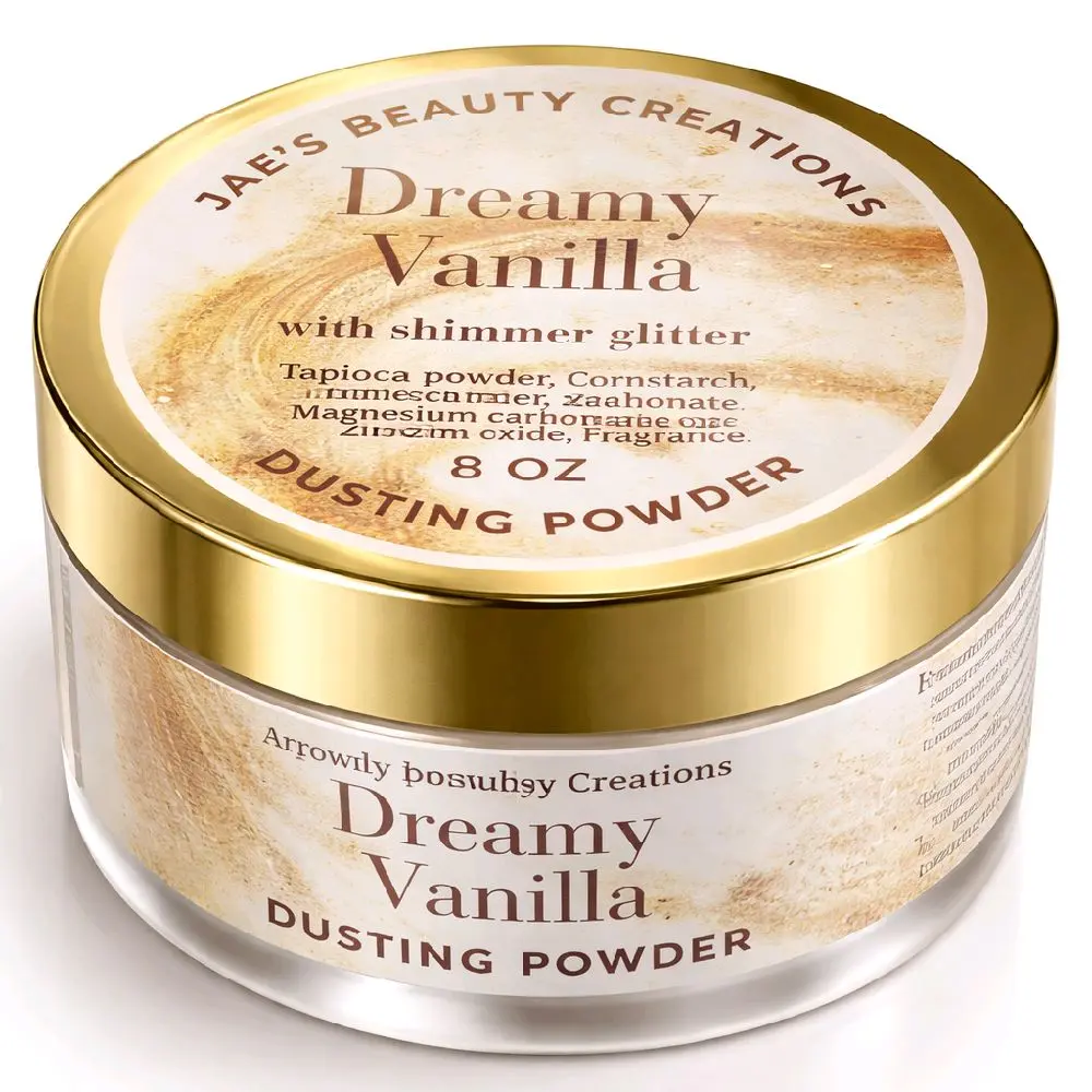 Luxury Vanilla Shimmer Dusting Powder | Silky Body Powder with Glow | Cocoa Butter Vanilla Dreany Vanilla DustingP Powder 5oz Body Powder