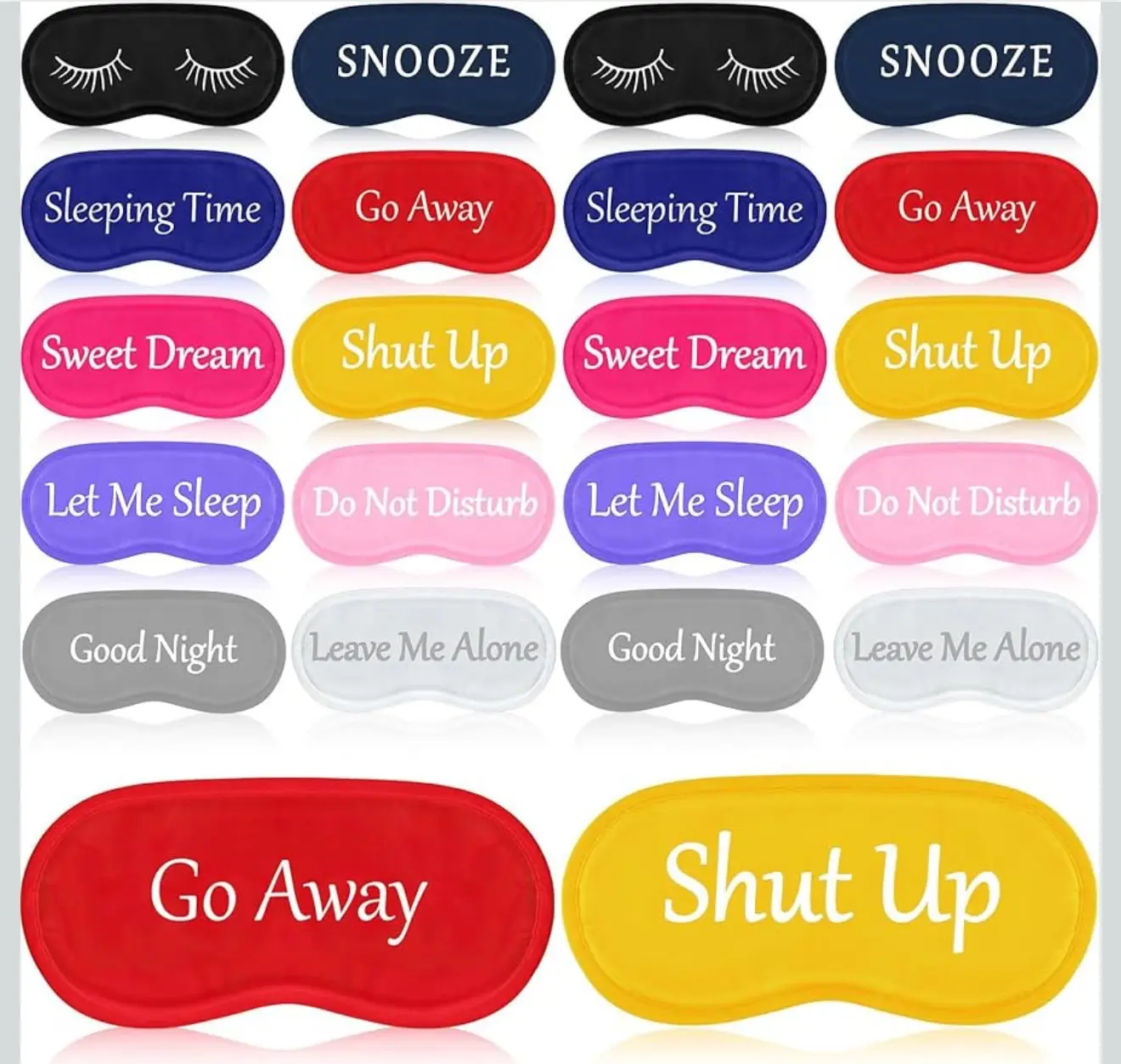 Funny Sleep Mask with Adjustable Strap for Women and Men Multiple Color Options for Comfortable Sleep (1 pair)