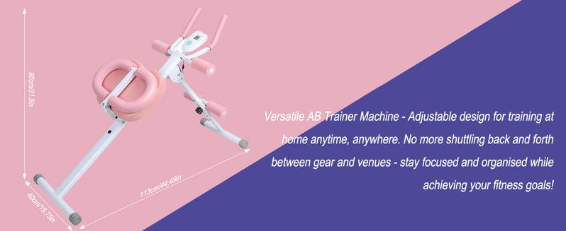 Jointlycreating Ab Machine with 5 Adjustable Levels & LCD Display Portable Home Gym Equipment for Core Workout Thickened Foam Handles