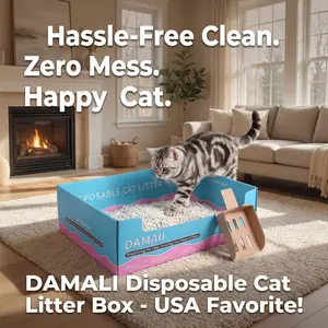 Disposable Sifting Cat Litter Box Large, 5 Count, Durable and Portable for Travel and Home Odor Control