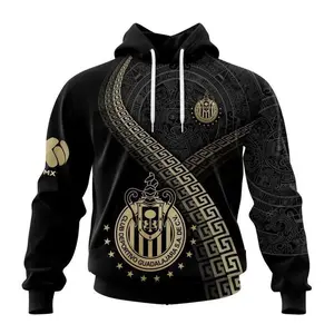 Vintage Chivas Guadalajara Black & Gold Design LIGA MX Soccer 3D Hoodie for Men and Women, Trendy 3D Hoodie, Cool Unisex Fashion Top